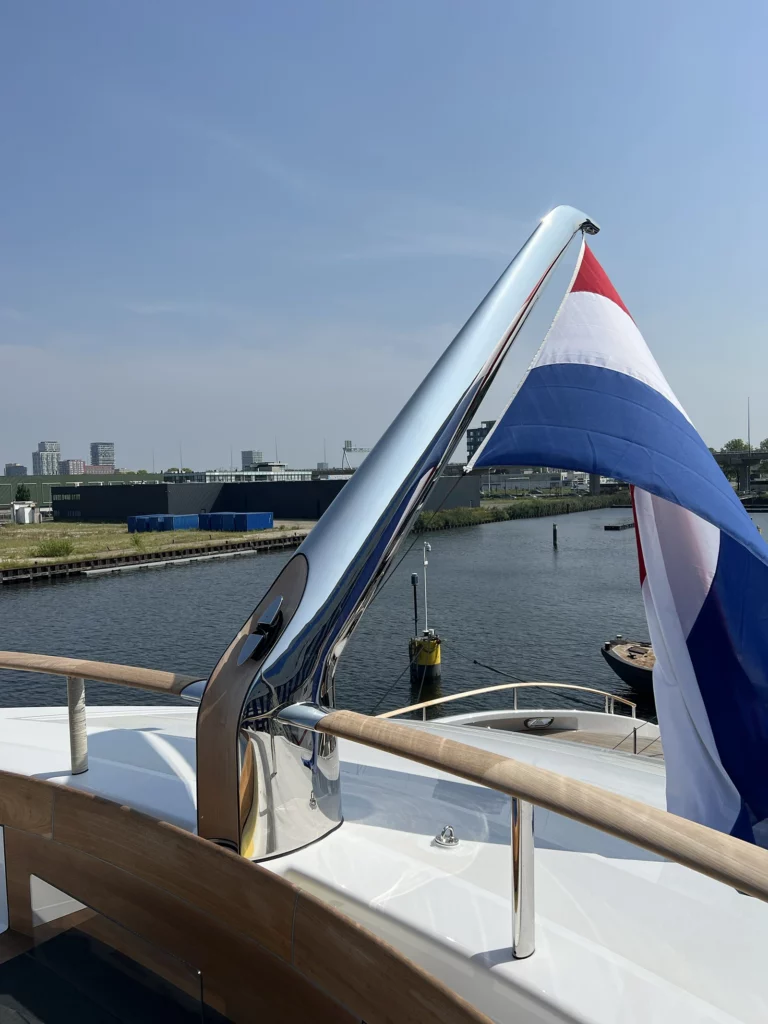 Flagpole stainless polished